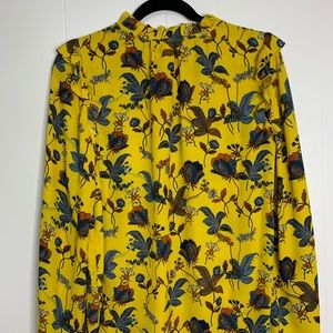 Yellow Floral Print Blouse